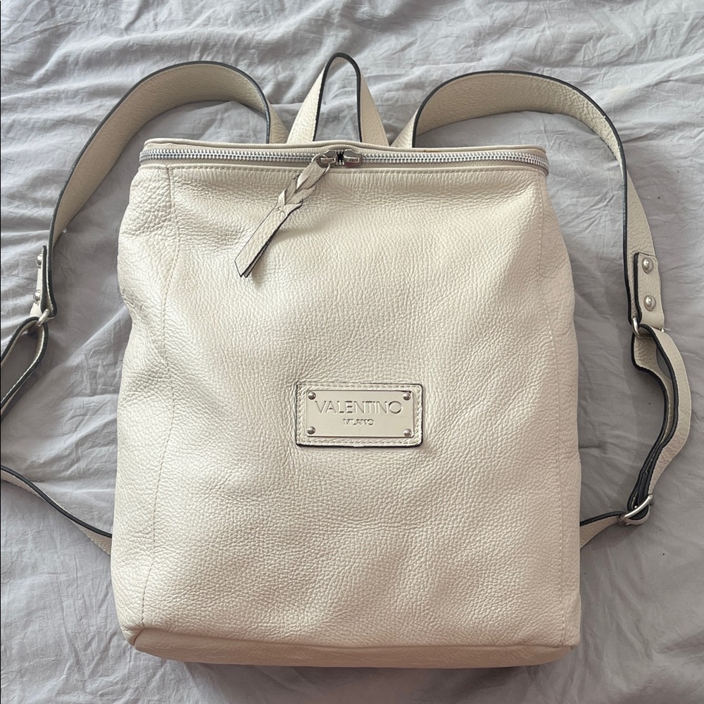 Valentino Ivory Leather Backpack